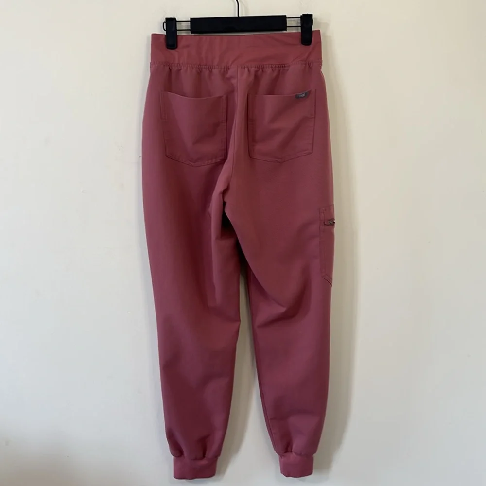 FIGS Zamora High Waisted Jogger Scrub Pant Mauve Size Small Petite - Picture 7 of 13